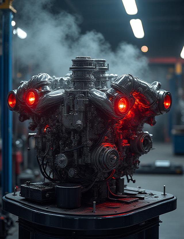 Motore ad alte prestazioni su banco prova